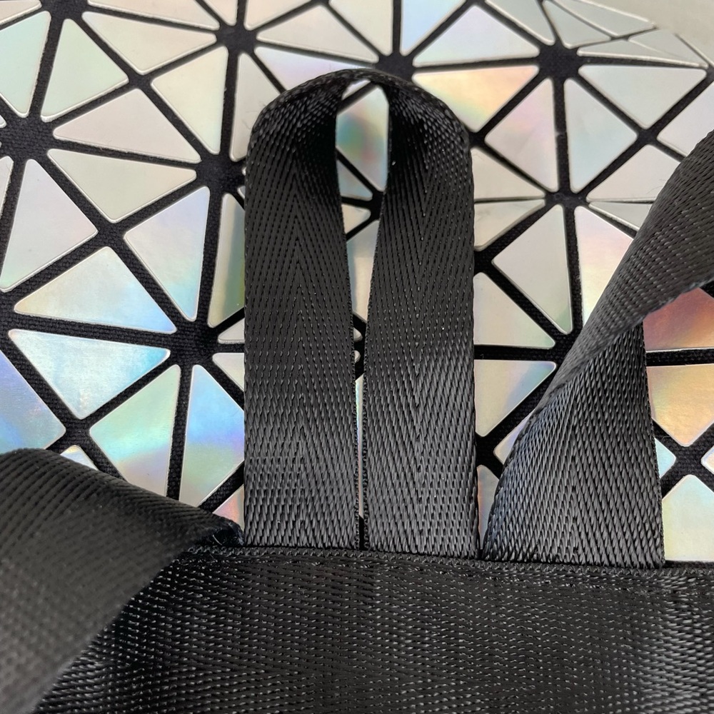 Futuristic Space Iridescent Holographic Geometric Triangles Backpack - Picture 7 of 13
